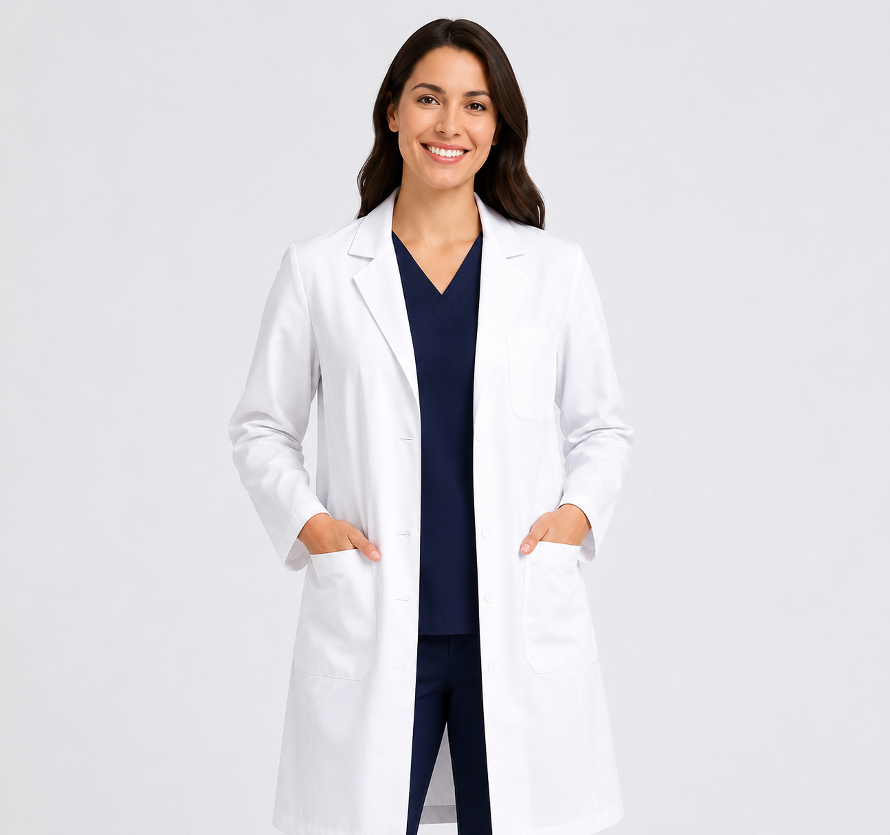 Unisex Professional Healthcare Lab Coat – White - Image 1