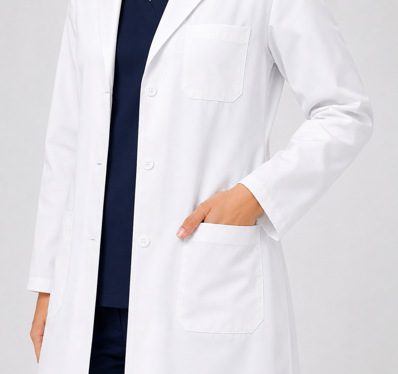 Unisex Professional Healthcare Lab Coat – White - Image 4