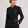 Premium Women's Hotel Staff Uniform Jacket – Black & Gold - Thumbnail Image 3