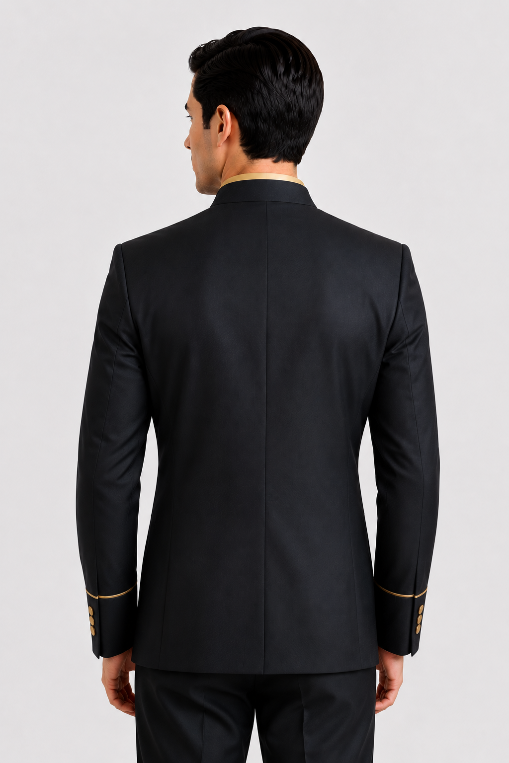Executive Hotel Staff Uniform Jacket – Black & Gold (Men) - Image 2