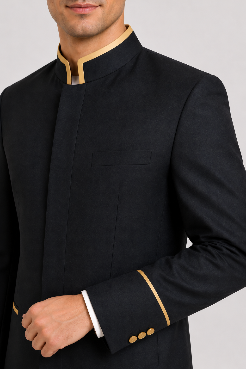 Executive Hotel Staff Uniform Jacket – Black & Gold (Men) - Image 3