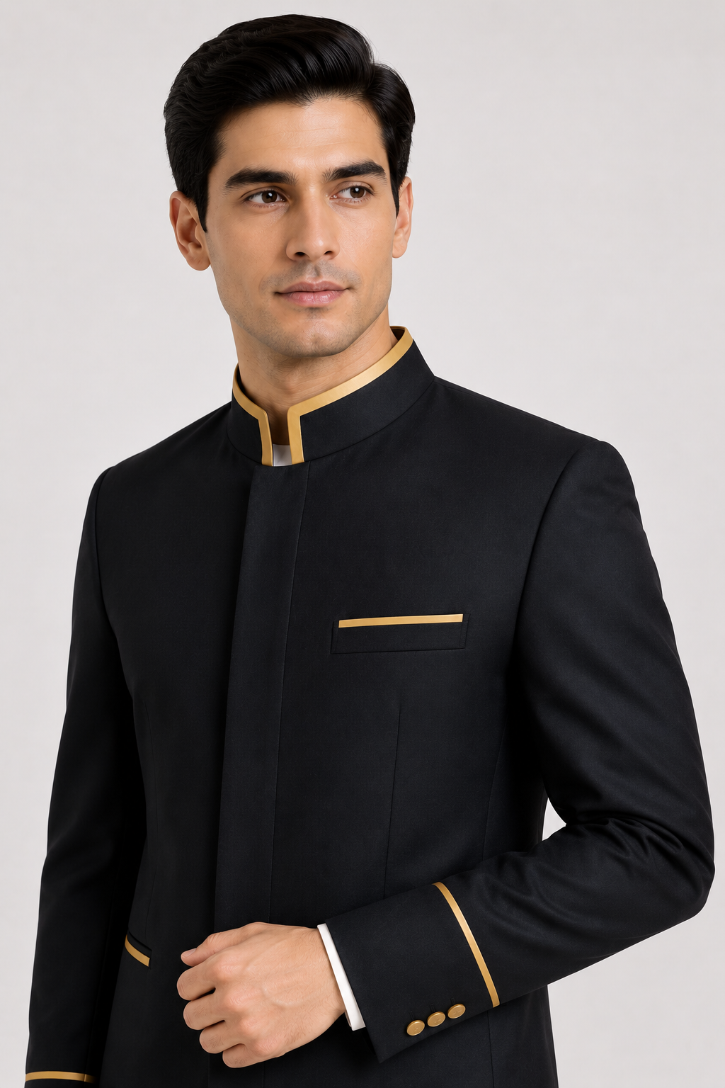 Executive Hotel Staff Uniform Jacket – Black & Gold (Men) - Image 4